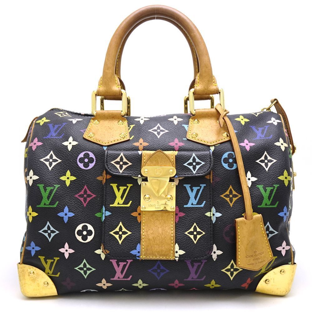 Louis Vuitton Multicolor Speedy 30 Noir Boston Bag Black